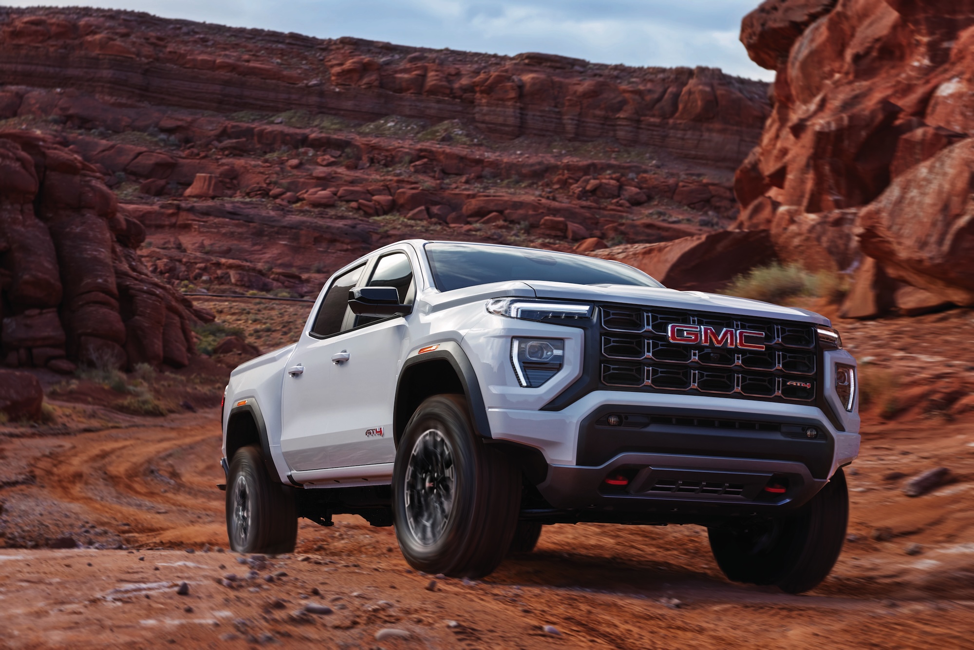 2026 GMC Canyon AT4 exterior in summit white