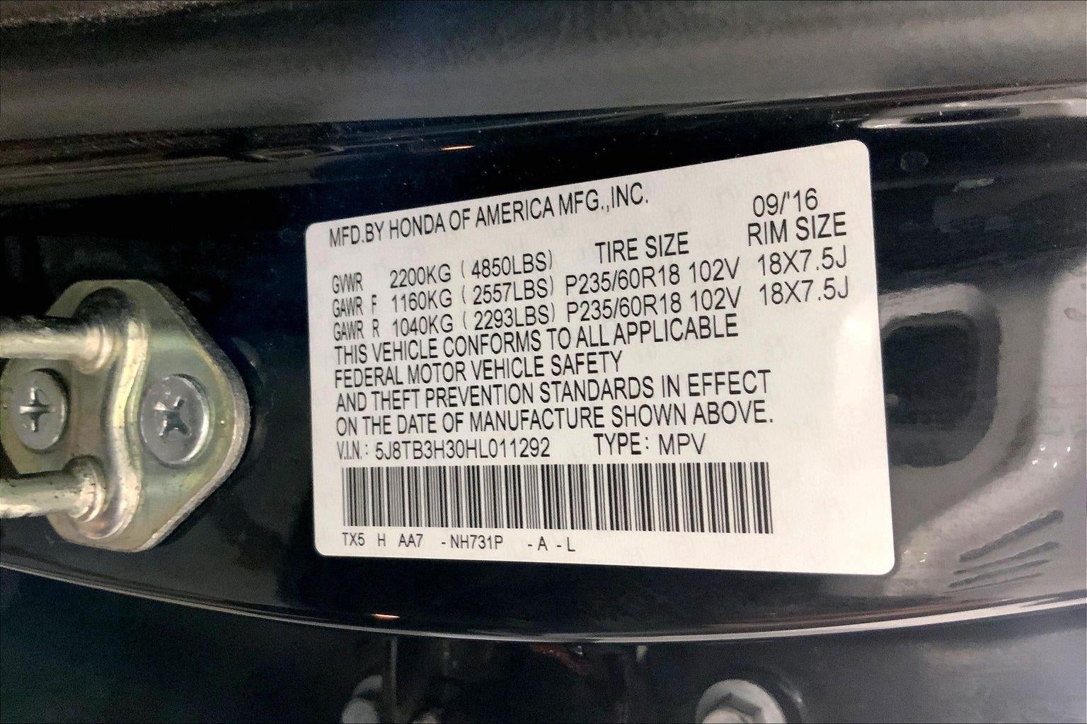 2017 Acura RDX w/AcuraWatch Plus