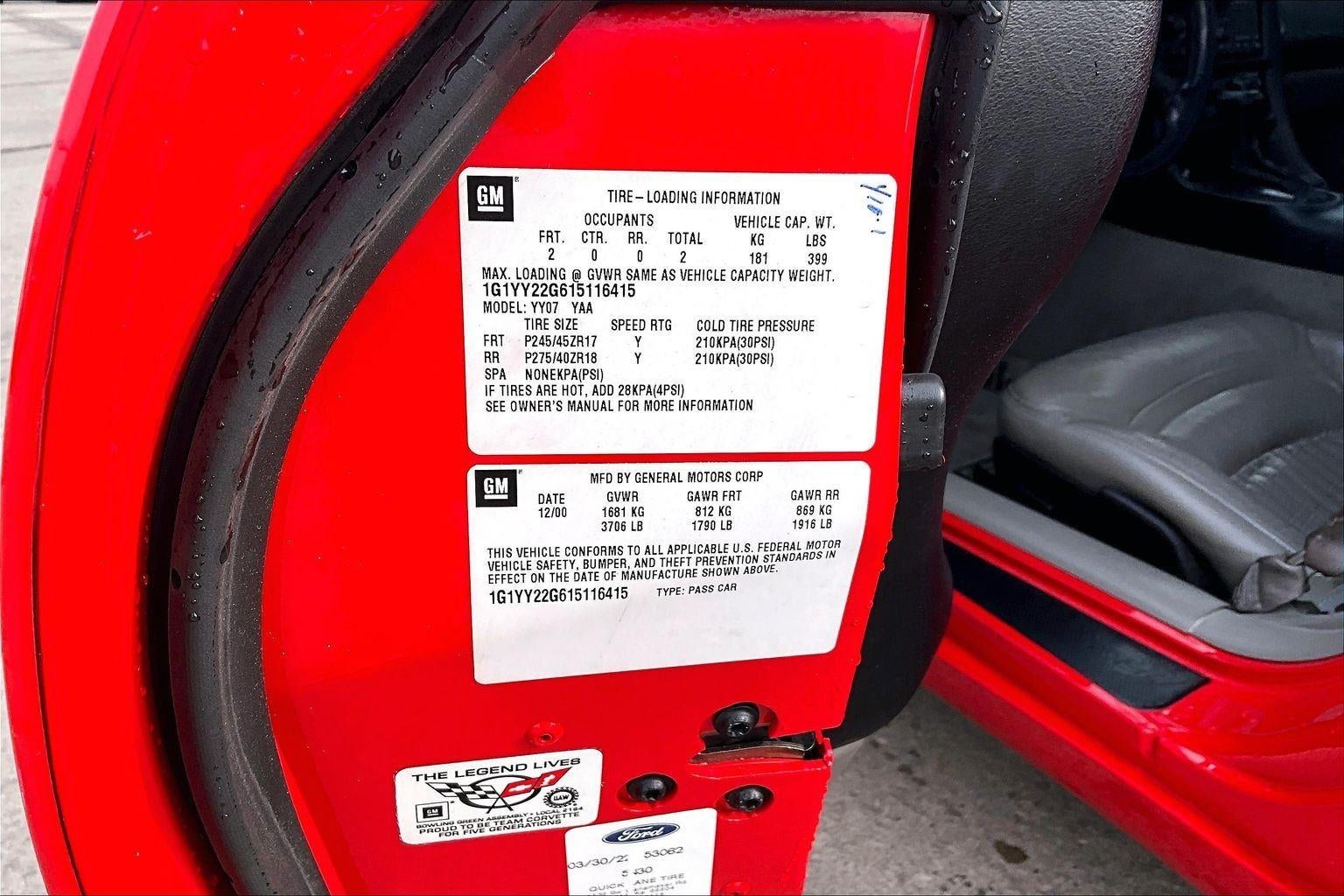 2001 Chevrolet Corvette 2DR CPE