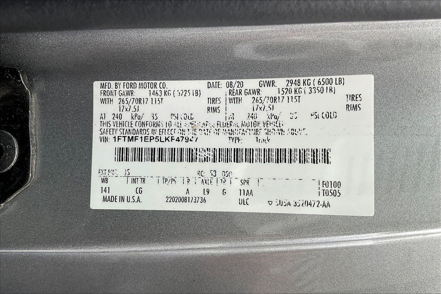 2020 Ford F-150 XL