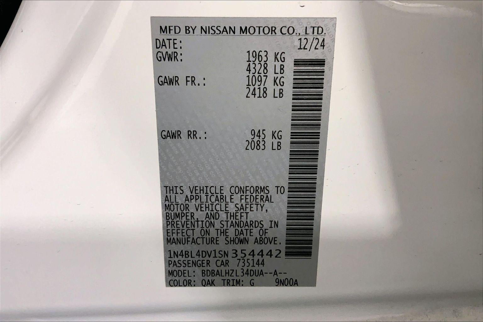 2025 Nissan Altima SV