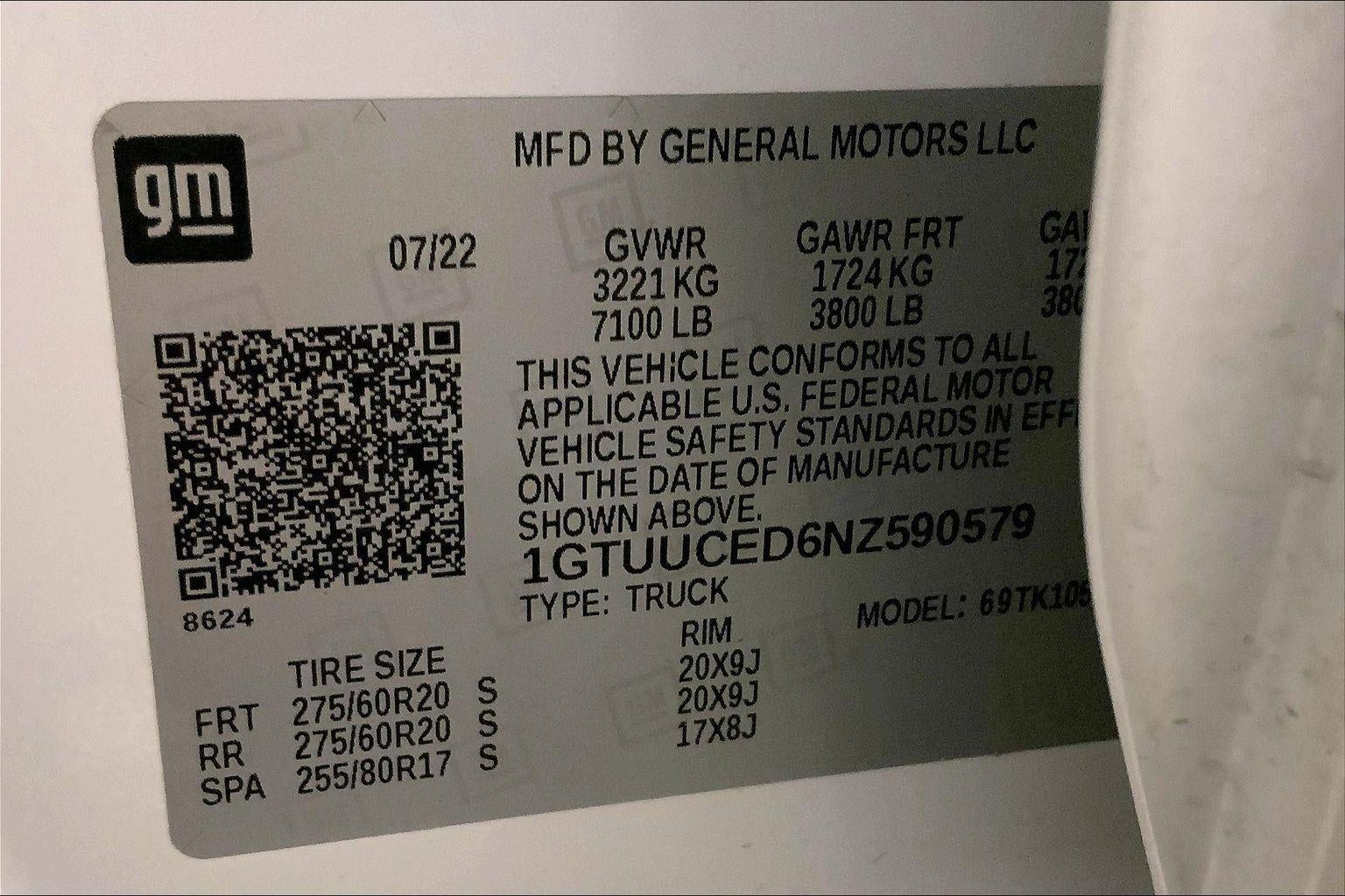 2022 GMC Sierra 1500 4WD Crew Cab Short Box Elevation