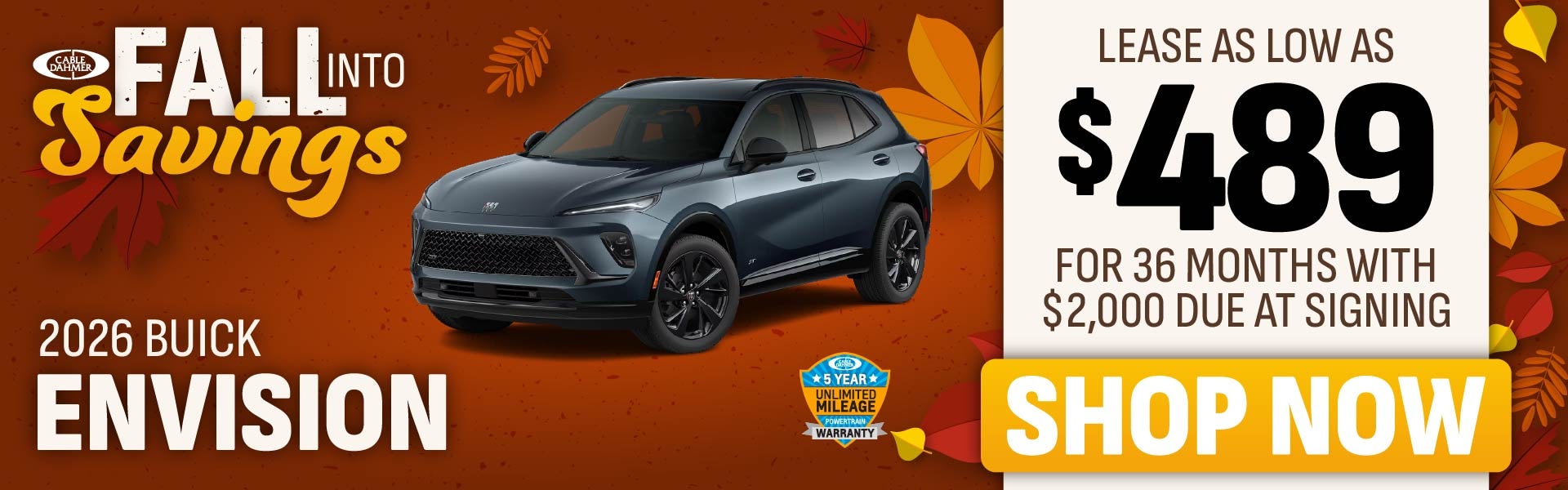 Lease as low as $489/mo for 36 months with $2,000 due at sig